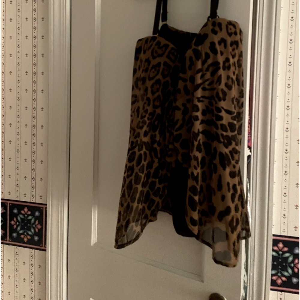 Lauren RALPH LAUREN Plus Size Cheetah Print Flyaway One Piece size 18W zebra